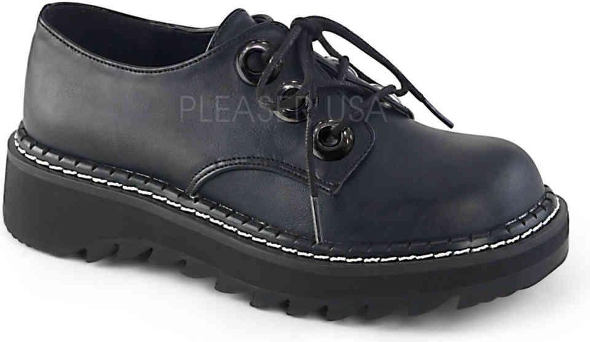 DemoniaCult LILITH-99 = ) 1 4 PF 3-Eyelet Lace-Up Oxford Shoe