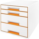 Leitz WOW desk cube 4 laden wit/oranje