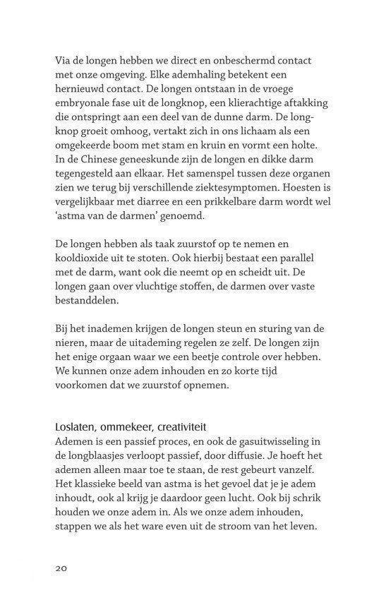 Pagina met tekst over de longen, ademen en creativiteit.