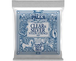 Ernie Ball Ernesto Palla - Klassieke Gitaarsnaren - Nylon Clear & Silver Plated - Medium Tension - Tie End - 28-42