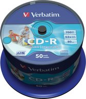 Verbatim 43309 CD-R AZO Wide Inkjet Printable Schijven- ID Branded
