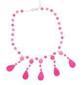 Behave® ketting roze met hangers van schelp 43 cm