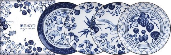 Tokyo Design Studio - Flora Japonica - Gebaksborden Set - 4 stuks - 16x2cm