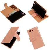 """Slang"" Pink Sony Xperia Z3 Compact Bookcase Wallet Cover Hoesje"