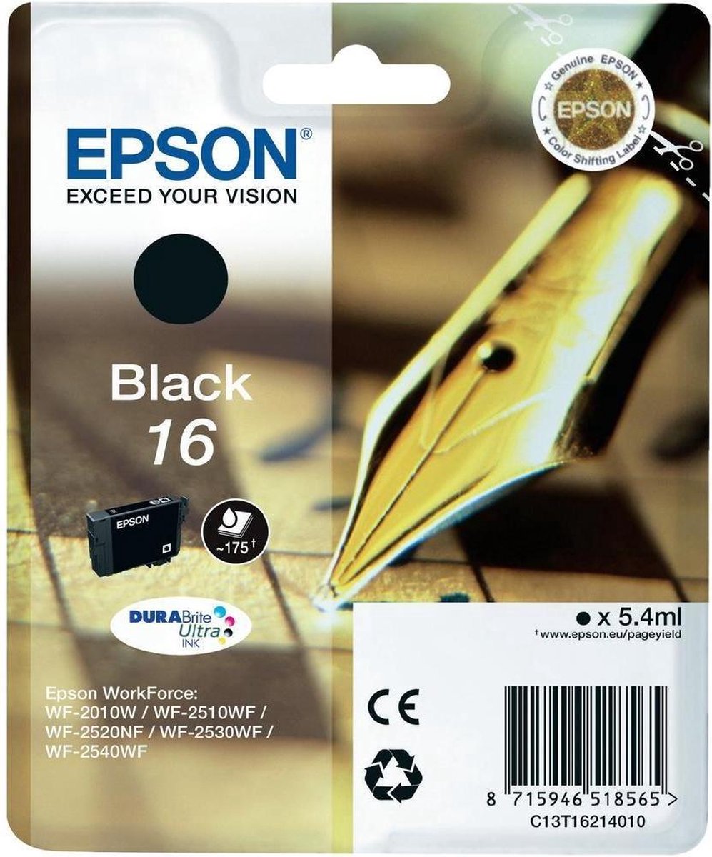 Epson - C13T16214020 - 16 - Inktcartridge zwart