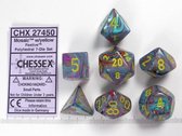 Chessex Festive Mosaic/yellow Polydice Dobbelsteen Set (7 stuks)