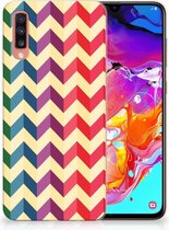 Geschikt voor Samsung Galaxy A70 TPU-siliconen Hoesje Zigzag Color