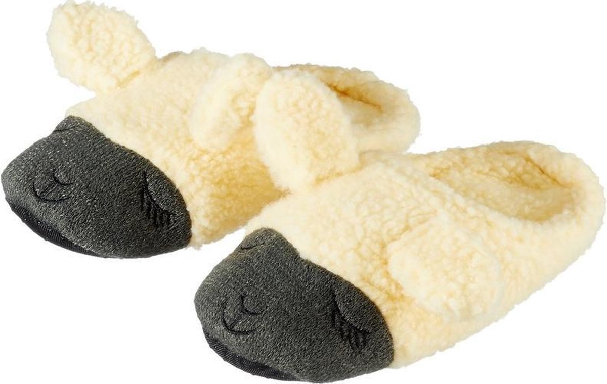 Kinder dieren pantoffels sloffen lama alpaca beige slippers