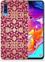 Geschikt voor Samsung A70 TPU Siliconen Hoesje Design Barok Pink