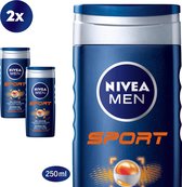 NIVEA MEN Sport Douchegel - 2 x 250 ml - Voordeelverpakking