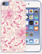 Geschikt voor iPod Touch 5 | 6 Uniek TPU Hoesje Pink Flowers