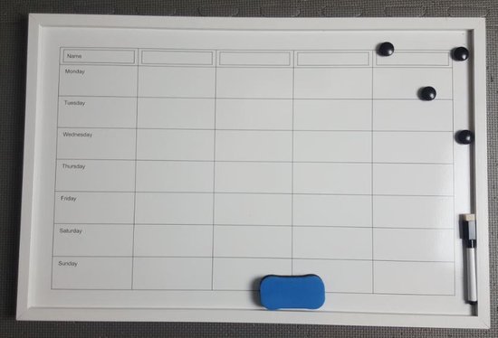 Speel Sandalen Verpletteren Memobord/Whiteboard - Weekplanner - Planningbord - Wit - 60x40 cm | bol.com