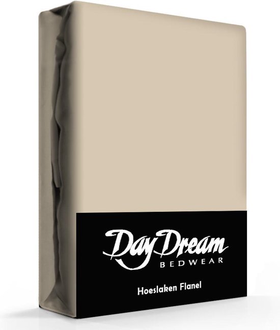 Day Dream hoeslaken - flanel - 140 x 200 - Zand