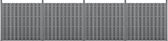 WPC Schuttingpaneel 11 planken met palen 185x747 cm grijs