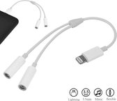 Lightning compatible 3.5mm jack Headphone splitter voor iPhone / iPod / iPad