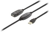 Actieve USB 2.0 Verlengkabel USB A Male - USB A Female 25 m Zwart