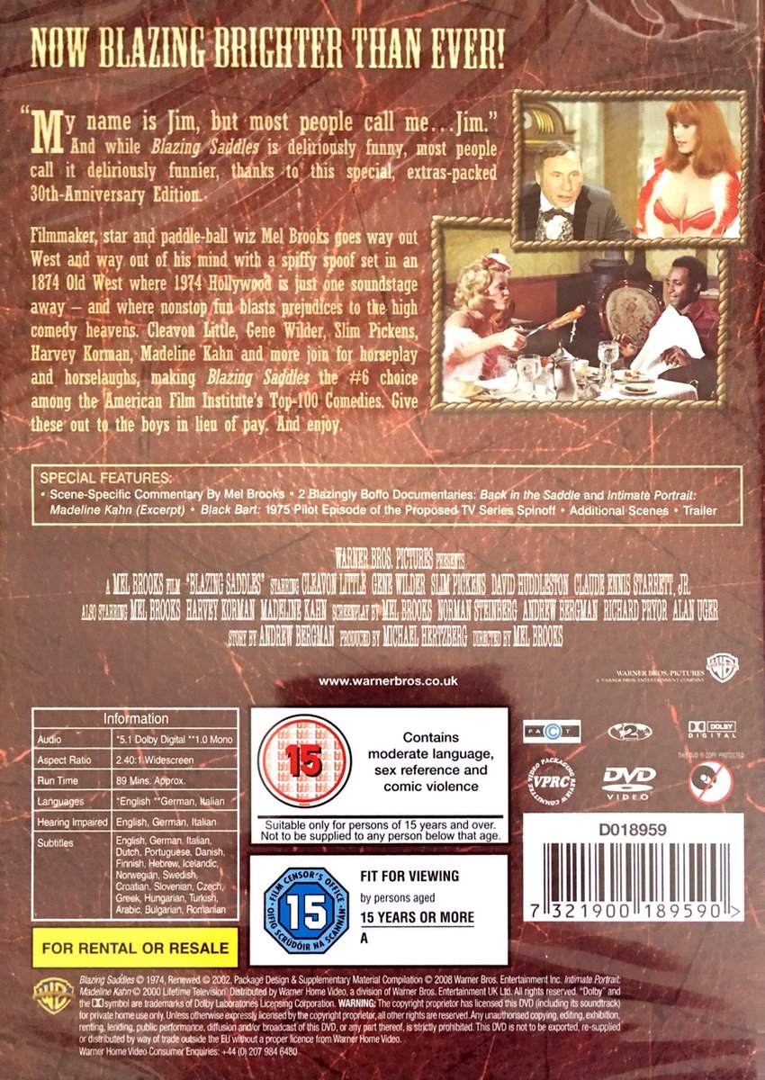 Blazing Saddles [DVD] (Dvd) Dvd's