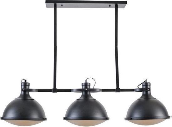 Vintage Industrieel - Hanglamp - 3 Lichts - Kantelbaar - Ø 35 cm - Zwart |  bol.com