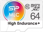 Silicon Power 64GB High Endurance MicroSDHC Class10 UHS-1 MLC NAND incl. SD-adapter Zwart