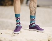 Happy Socks CST01-6001 Checkered Stripe - sokken - één maat 41-46