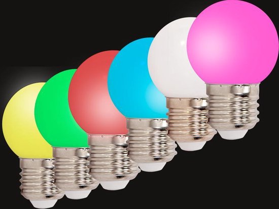 Beyond Hoeveelheid van Kapitein Brie 6 gekleurde LED lampen voor o.a. lichtsnoer - E27 Fitting | bol.com
