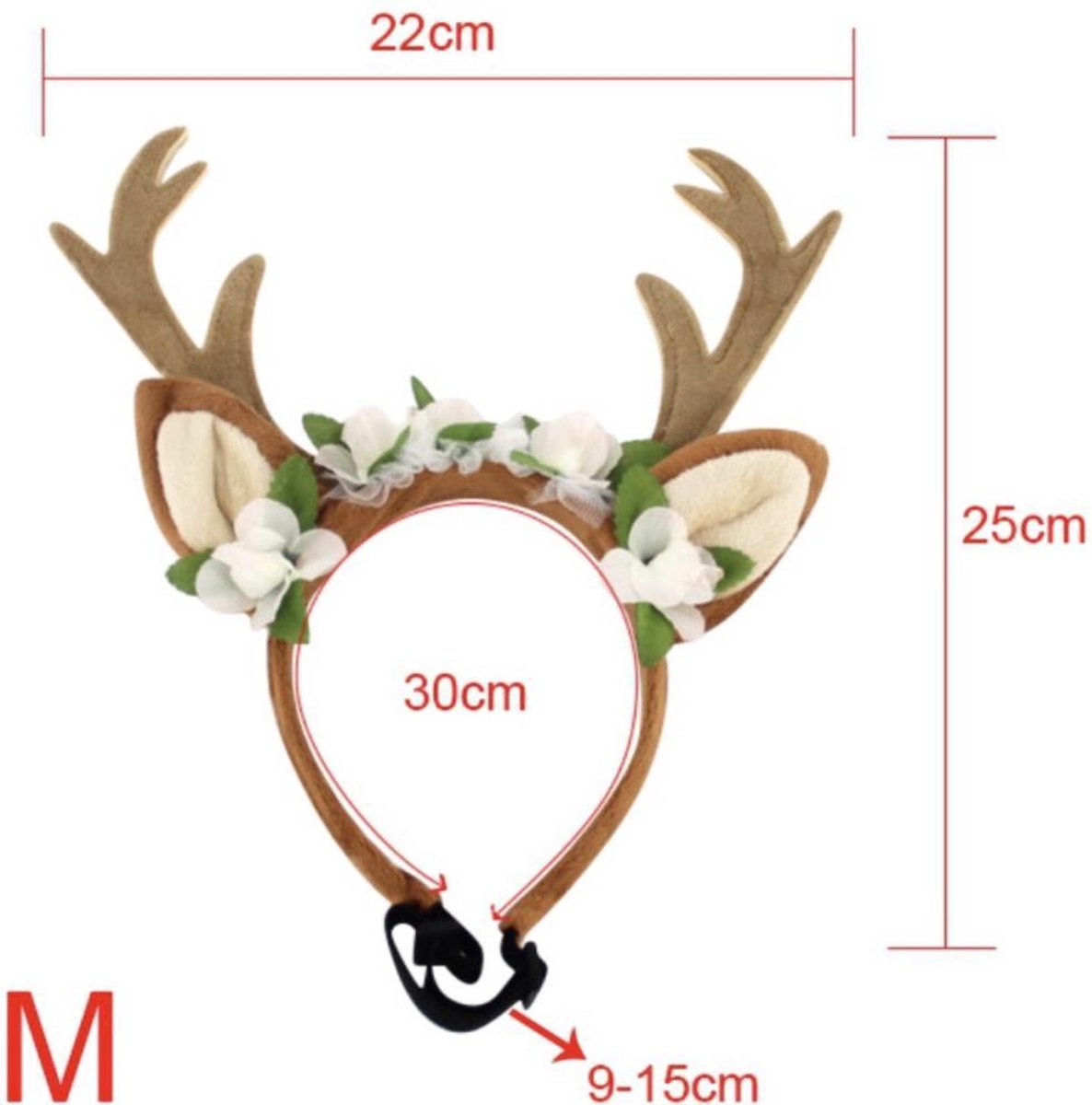 LaVenty Hond kerstgewei haarband Kerstmis huisdier hoofdband rendier gewei hoofdband Kerstmis hoofdtooi voor honden kerstcadeau kostuumaccessoires voor honden