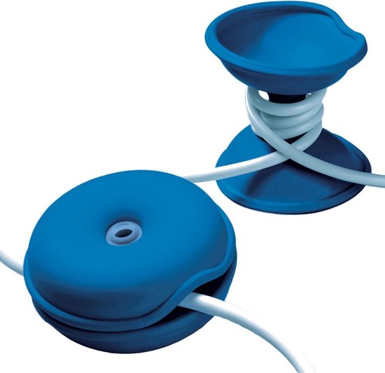 Snoeren wikkelen - Cable Turtle - Mini - Donker Blauw - 2 stuks - Cleverline - Ø 4,5 x H 2,3 cm - Voor smartphone kabeltjes, telefoon opladers, oordopjes