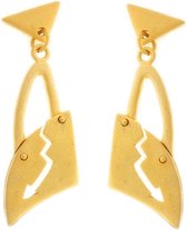 Behave® Oorbellen goud-kleur hangers met pijltje 4,5cm