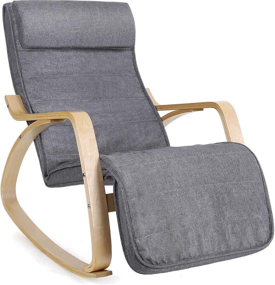 Schommelstoel ter Relaxatie dankzij 5 Verstelbare Standen - Niet-elektrisch - Tot 150 kg - Grijs