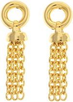Behave® Dames oorbellen hangers met kettinkjes goud-kleur 5 cm