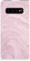 Flipcase Geschikt voor Samsung S10 Marble Pink