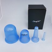 Vitado, complete set ( 4 stuks) cellulite massage cupping set, kleur Blauw