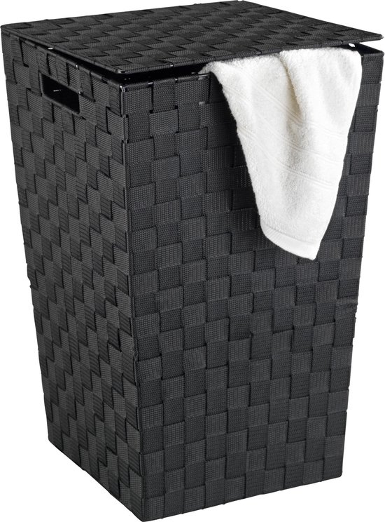 Vierkante Wasmand - 48 L - zwart | bol.com