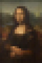 Mona Lisa | Pixel Art | Leonardo da Vinci | Canvasdoek | Wanddecoratie | 60CM x 90CM | Schilderij
