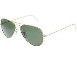 Ray-Ban RB3025 W3234 - Aviator Large Metal (Classic) - zonnebril - Goud / Groen Klassiek G-15 - 55mm