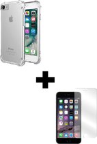Hoes voor iPhone 7/8 Shock Hoesje Cover Case En Screenprotector Tempered Glass