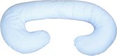Body pillow - 240 cm - 100% katoen - blauw geruit