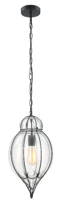 Chericoni - Venezia Due hanglamp - glas met zwart metalen spijlen | bol.com