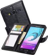 Samsung Galaxy J3 2016 Portemonnee Hoesje Booktype Wallet Case Zwart