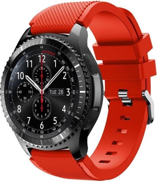 KELERINO. Siliconen bandje geschikt voor Samsung Galaxy Watch (46mm)/Gear S3 - Rood