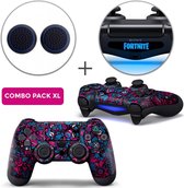 Stickerbomb Premium Combo Pack XL - PS4 Controller Skins PlayStation Stickers + Thumb Grips + Lightbar Skin Sticker