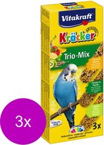 Vitakraft Perruche Kracker 3 pièces - Snack pour oiseaux - 3 x Kiwi & Figue & Banane