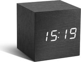 Gingko Cube click clock Alarmklok - Zwart/LED Wit