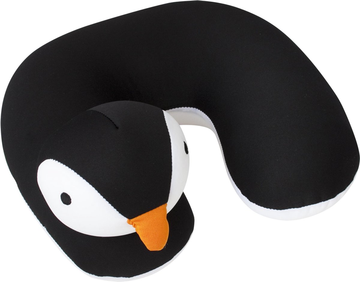 Bol.com Travelsafe Nekkussen voor kinderen - Pinguin - Zwart - 28 cm aanbieding