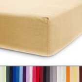 Lumaland - Jersey hoeslaken - elastische rand - 100% katoen - 160g/m² 140 x 200 cm - 160 x 200 cm - Zand