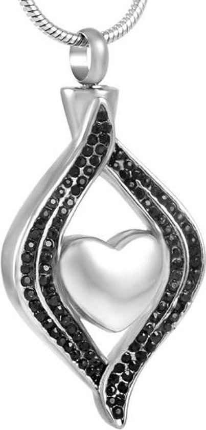 Ashanger Druppel Hart Staal Zilverkleurig Zirkonia 4 5cm Bol