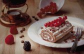 DP® Diamond Painting + passend Dienblad met glas - Afbeelding Stilleven Cake - 47 x 30 cm