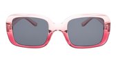 Icon Eyewear Zonnebril DORYS - Transparant roze tot rood montuur - Grijze glazen