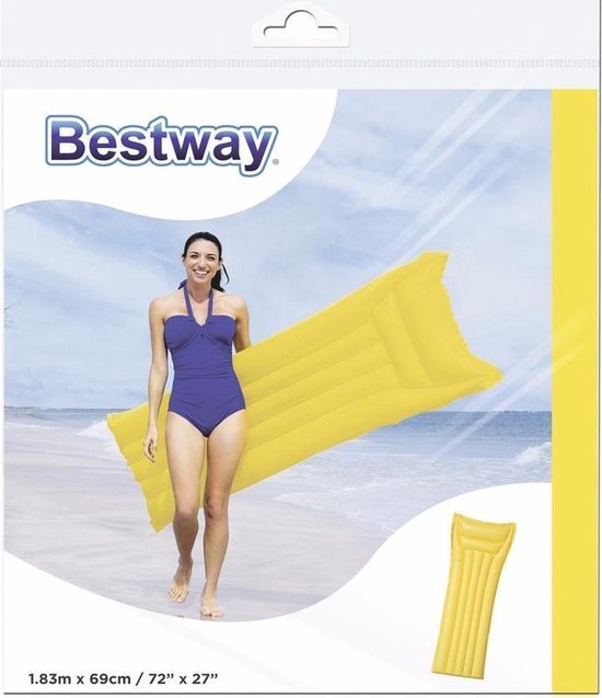 Bestway basic luchtbed geel 183 cm
