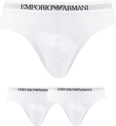 Emporio Armani Brief Slip 2-pack Sportonderbroek casual - Maat S  - Mannen - wit